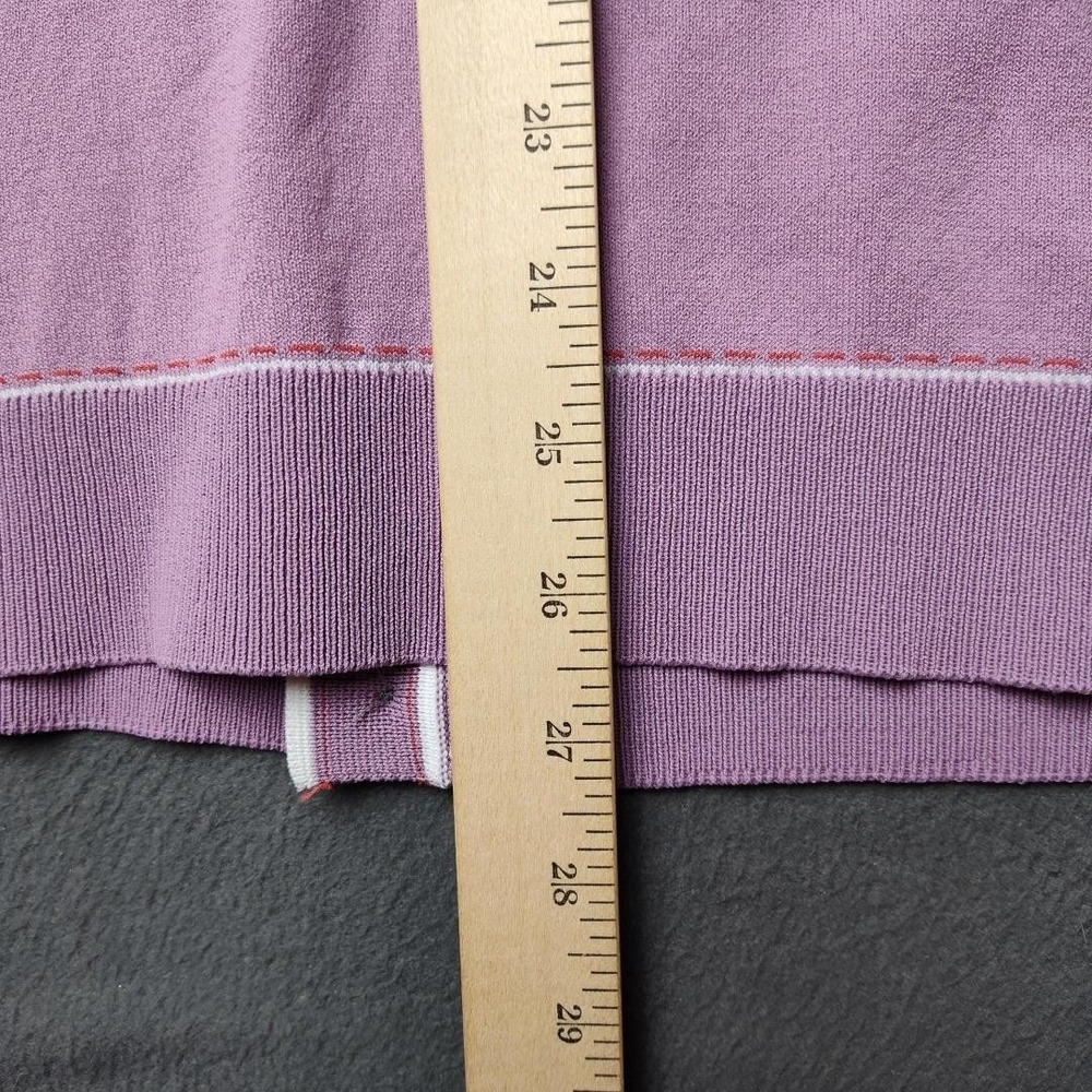 Paul Jones Shirt Mens XL Purple Knit Button Front Ribbed Contrast Piping Work Sc - Picture 8 of 9